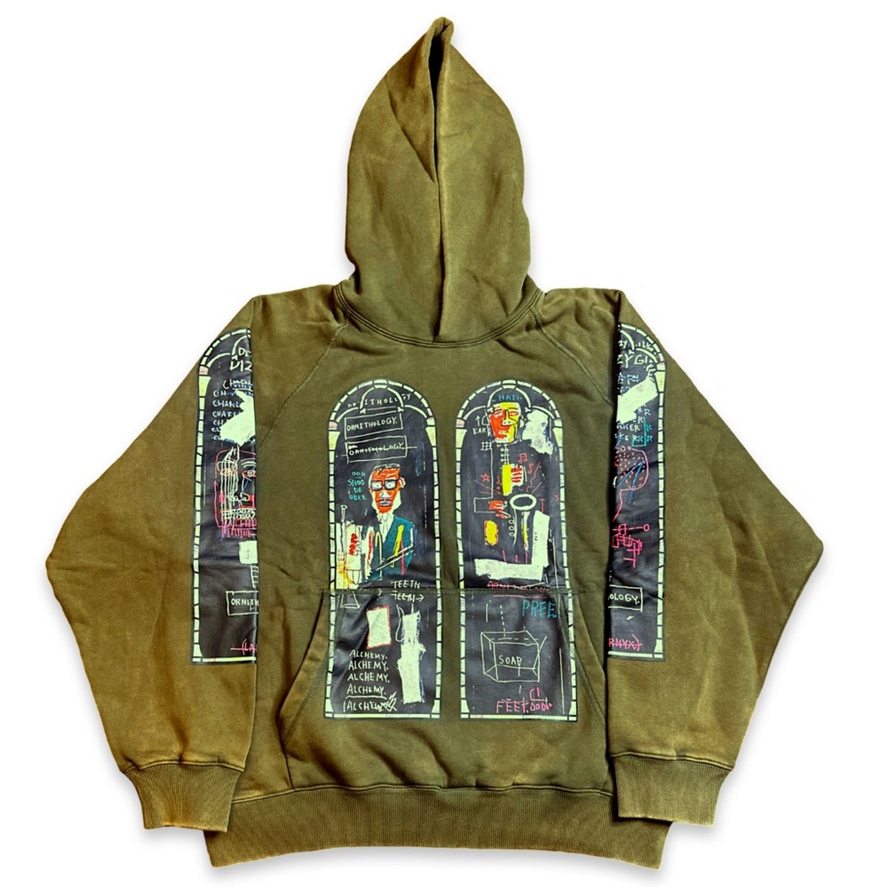 Who Decides War Stained Glass Green Washed Hoodie